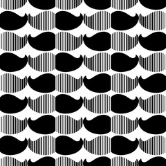 Fashionable Seamless pattern with a mustache. Minimal trendy ornate.