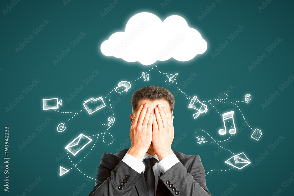 Poster cloud computing and network concept