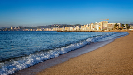 Autumn in the beach in Spain, Costa Brava, village Sant Antoni de Calonge