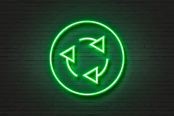 Neon light icon recycling