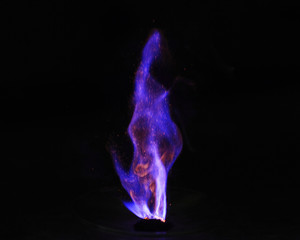 Spontaneous combustion reaction between potassium permanganate and glycerol