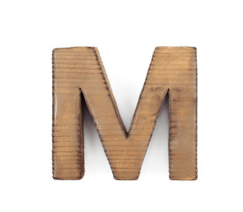 Single sawn wooden letter isolated