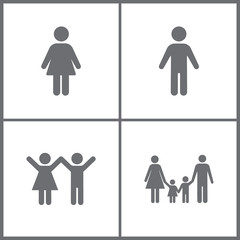 Vector Illustration Set Office Relationship Icons. Elements of Baby, Family and home icon