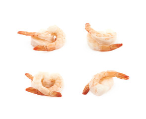 Pile of shrimps isolated