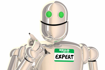Obraz na płótnie Canvas Expert Robot Hello I Am An Experienced Professional 3d Illustration