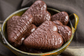 Traditional Polish pierniki, chocolate gingerbread