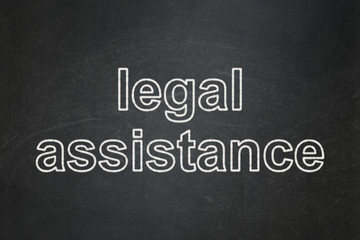 Fototapeta premium Law concept: text Legal Assistance on Black chalkboard background