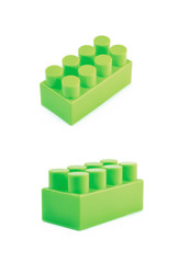 Single toy construction block isolated