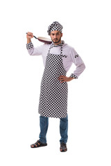 Male cook isolated on the white background