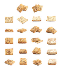 Square burger bread isolated