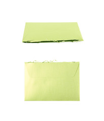 Cut open paper envelope isolated