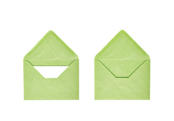 Opened paper envelope isolated