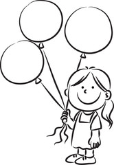 girl holding balloons