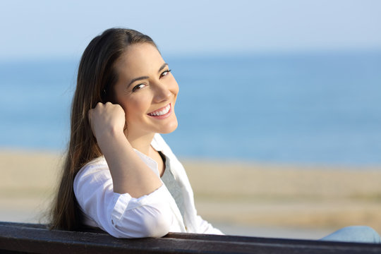 Portrait of a beauty woman smiling at camera