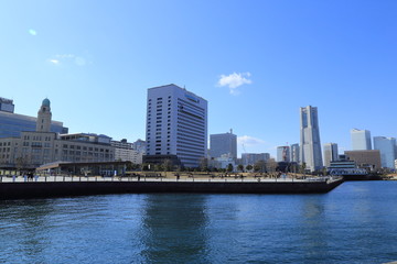 Fototapeta na wymiar 横浜市みなとみらいの風景 ( 2018年2月4日 )