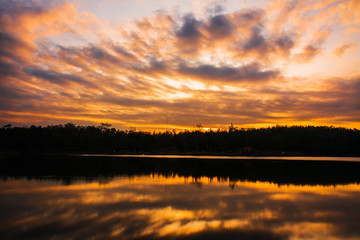 landscape of sky and Reflection of water