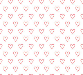Hand drawn vector illustration with cute hearts. Geometric Seamless Pattern.