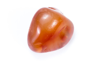 polished carnelian on white