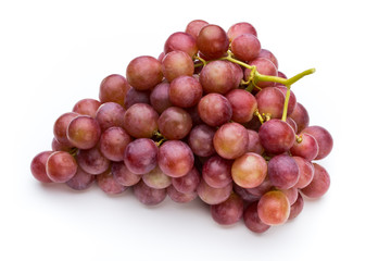 Ripe red grape isolated on white.