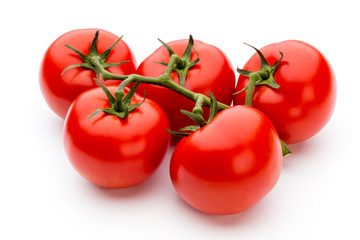 Tomato isolated on white background.