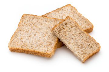 Toast bread isolated on the white background.