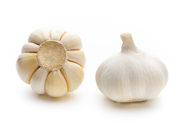 Garlic isolated on the white background.