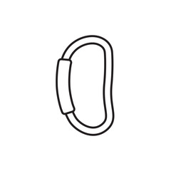 climbing carabiner icon- vector illustration