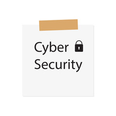 Cyber Security written on white paper- vector illustration