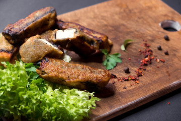 Paneer Indian cheese skewers or barbecue paneer