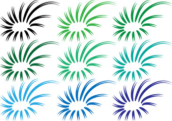 Calligraphic decorative elements with lines