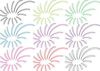 Calligraphic decorative elements with lines