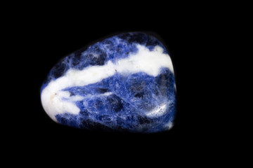 sodalite on a black background