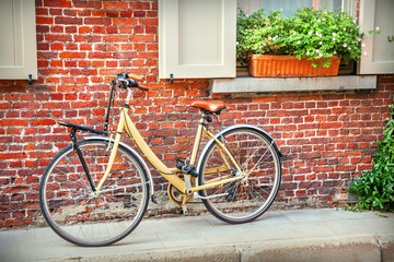 Fototapeta na wymiar Bicycle on the street