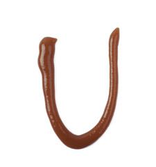 Single letter made of sauce isolated