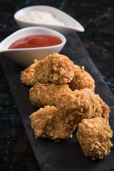 Deep fried chicken nuggets