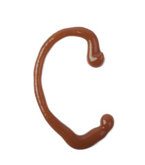 Single letter made of sauce isolated