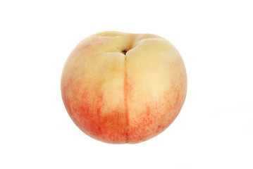 Juicy peaches isolated on white background        