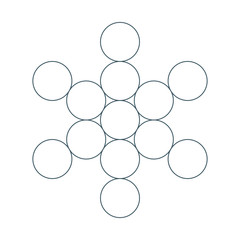 Flower of Life. Sacred Geometry. Symbol of Harmony and Balance. Vector