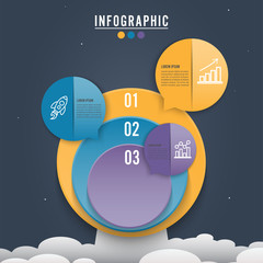 Circle infographic template three option, process or step for business presentation