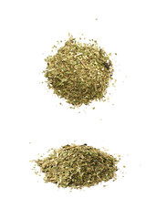 Pile of mate tea leaves isolated