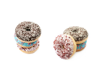 Stack of glazed donuts isolated