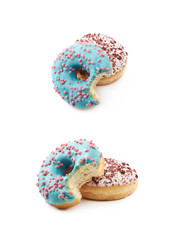 Colorful glazed donuts isolated