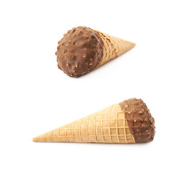 Ice cream waffle cone isolated