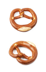 Salted bavarian bagel isolated