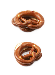Salted bavarian bagel isolated