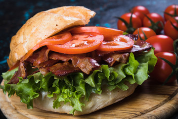 Bacon lettuce and tomato sandwich