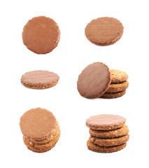 Chocolate oatmeal cookie isolated