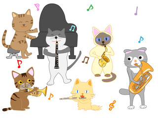 Obraz na płótnie Canvas 猫のコンサート