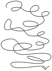 Curved, hand drawn marker scribble direction arrow