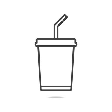 Soda drink line icon vector